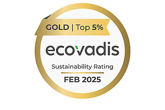 Logo der Zertifizierung Ecovadis Gold 2025