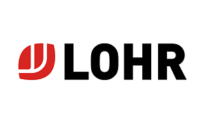 Logo von Lohr in schwarzer Schrift und roter Grafik