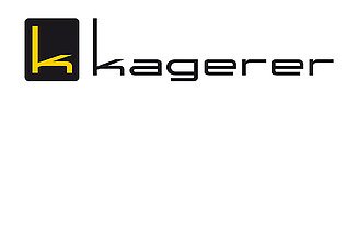 Kagerer logo in black lettering and yellow K