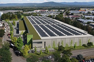 Luftaufnahme der Logistikimmobilie in Rastatt