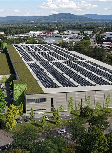 Aerial view of the logistics property in Rastatt