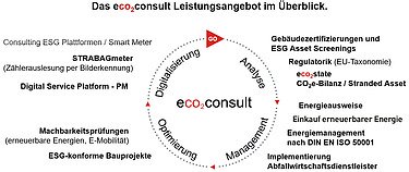 Graphic about the services offered by ecoconsult.