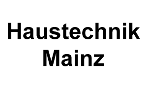 Black lettering from Haustechnik Mainz on a white background
