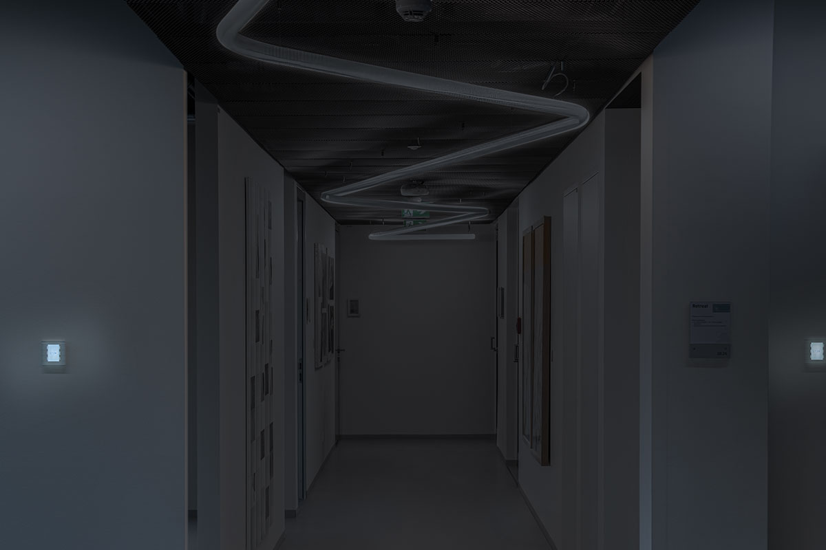 Picture of an unlit hallway