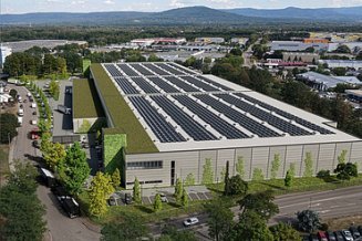 Luftaufnahme der Logistikimmobilie in Rastatt