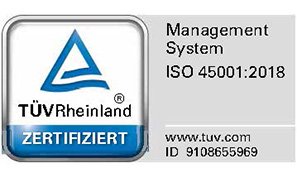 Logo certifikace podle normy ISO 45001